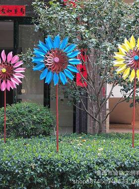 田园铁外庭艺风车工艺品家居风车铁件户外院花园金属摆件户别墅装