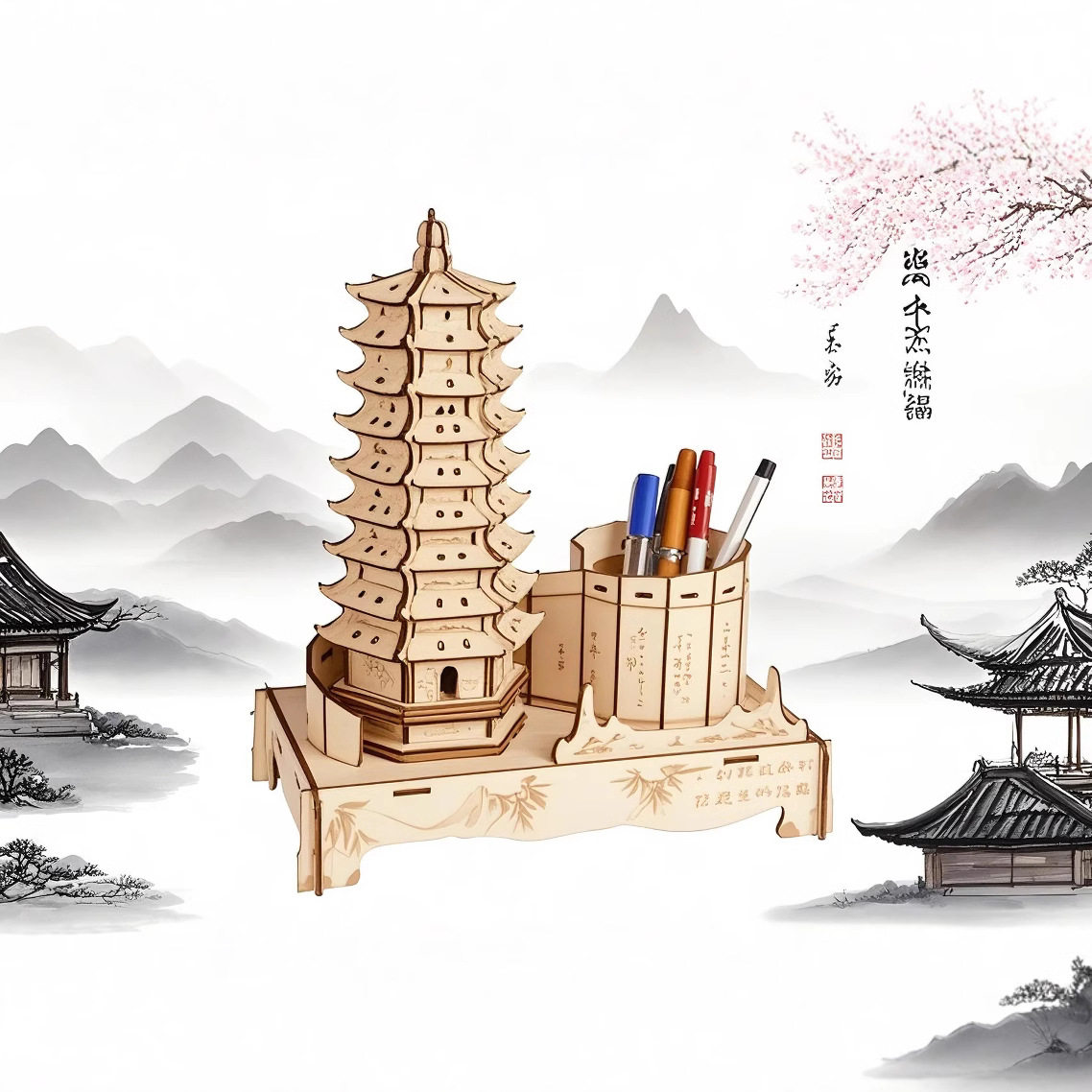 木质立体拼图四联冲压仿真木制模型地摊一件儿童玩具,淘宝优惠券,粉丝福利购,淘宝优惠卷