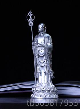 新款九摆山南无地 藏华王纯银足银镀金摆件家居放可定纯金