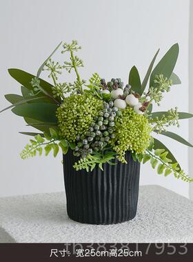 高档简约轻彷奢风高端厚质水晶客灰璃花瓶厅玄关桌面真花艺琉插花