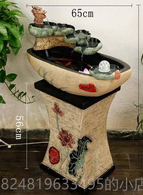 高档开礼品假山流水喷泉摆地件落水景招财厅循环水鱼缸创意加湿客
