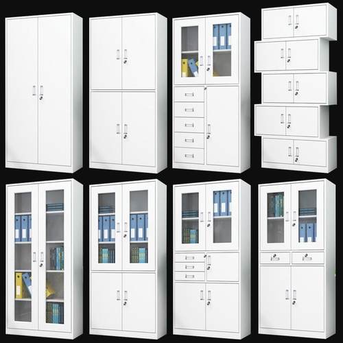 铁皮办公室文件柜钢制档案资料柜财务凭证柜带锁抽屉矮柜储物书柜 - 图0