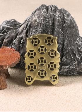 古玩铜器杂项收藏复古黄铜霸气拉环瑞兽摆件黄铜老物件老古董