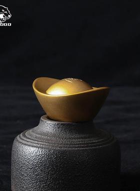 黄铜金元宝摆件家居装饰工艺品实心元宝招财进宝桌面小摆件装饰品