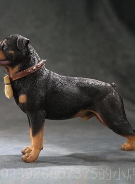 正品JXK 1/6罗威纳犬模型警兵人仿动物狗潮手玩创意周边真犬摆件
