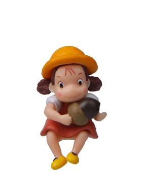 卡通坐姿抱玉米橡皮果小妹妹创意园艺微景观DIY造景公仔工艺品