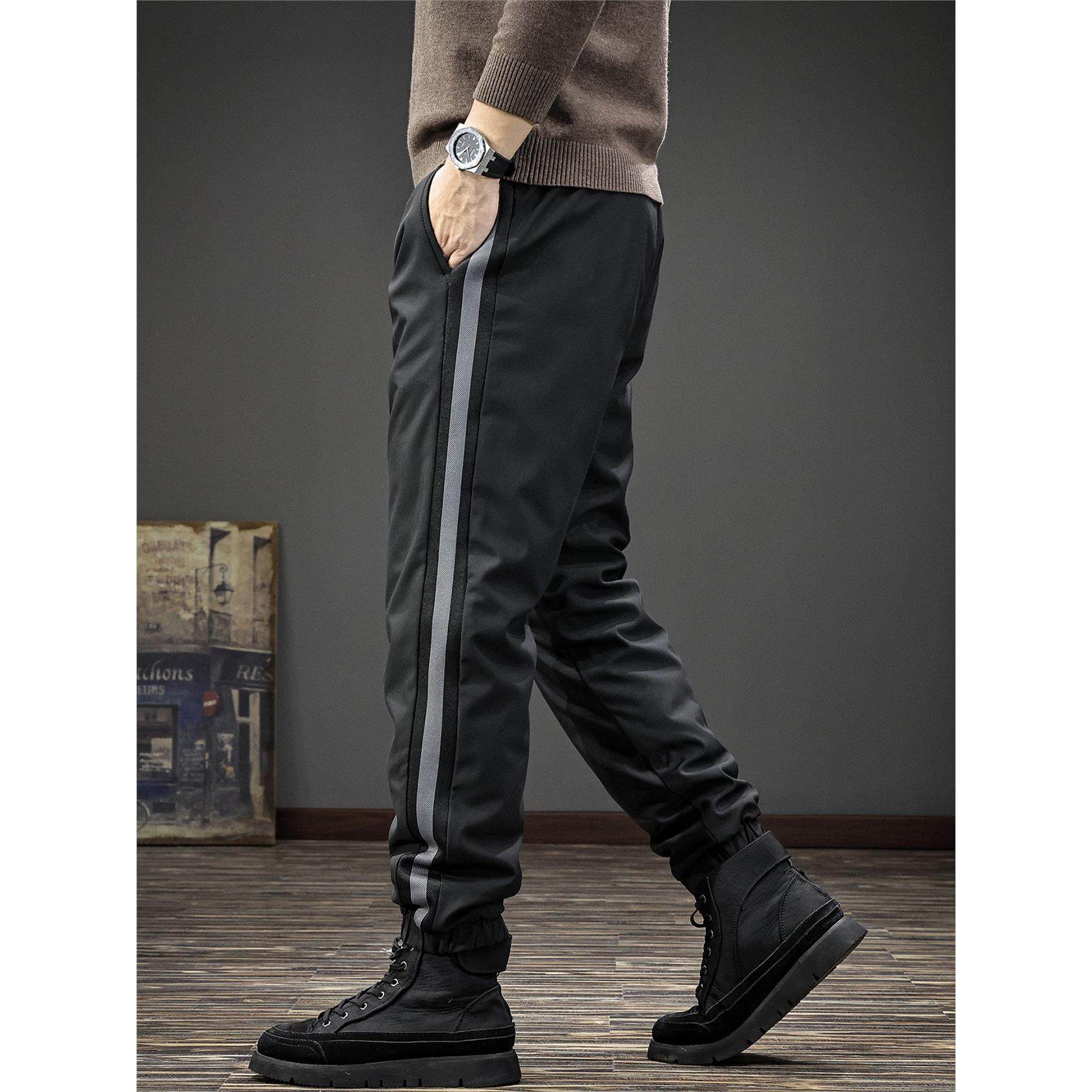 2025冬季新款90鹅绒条纹羽绒裤男加厚保暖休闲棉裤运动束脚长裤潮,淘宝优惠券,粉丝福利购,淘宝优惠卷