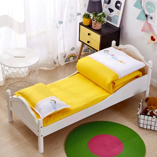 纯全棉幼儿园入园床品被子被套三件套棉花含芯六件套儿童午睡定制 - 图2