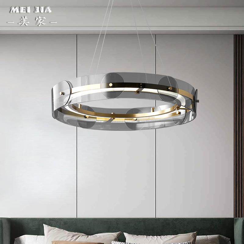 后现代轻奢客厅全铜吊灯圆形设计感客厅卧室房间书房吊灯创意灯具,淘宝优惠券,粉丝福利购,淘宝优惠卷