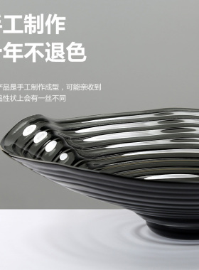 意式定制手工玻璃创意果盘轻奢餐桌装饰摆件设计师客厅茶几水果盘