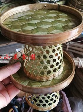 小桌子 墙边简约圆形桌 室内装饰 家居装饰小桌 手工编制工艺品