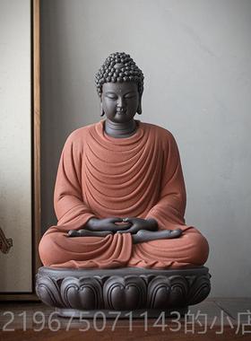 高档久造式大来号陶中瓷如佛祖释牟尼佛像禅意摆件家迦居饰品茶室