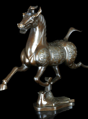 纯铜马踏飞燕铜艺术品铜马摆件纯铜工艺品办公室摆设开业礼品