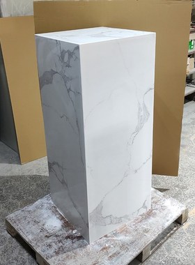 鱼肚白大玄石摆件展示底座增店客厅理关落地装饰柱摆件底座酒高台
