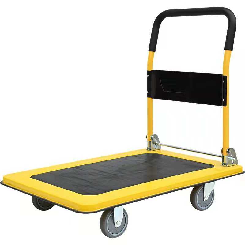 手推车四轮搬运小拉车加厚推货静音平板车折叠拖车钢板小推车加厚,淘宝优惠券,粉丝福利购,淘宝优惠卷