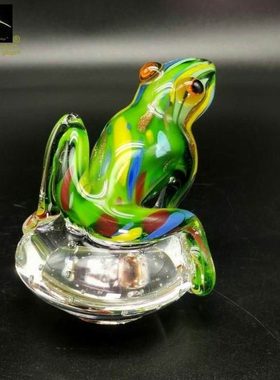 精品热带雨林蛙琉璃摆件工艺品 小青蛙书柜装饰 纳福温居馈赠礼品