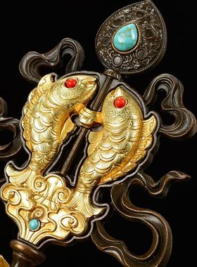 八吉祥摆件慧宝供具佛前桌面用品铜镀金吉祥八宝总集1套