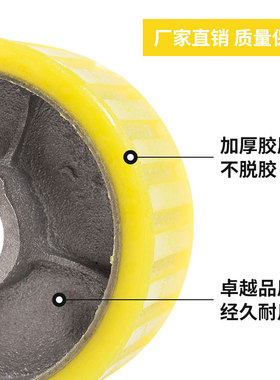 混凝土搅拌机轮子配件摩擦胶脚轮砂浆水泥搅拌机上胶轮聚氨酯轮滚