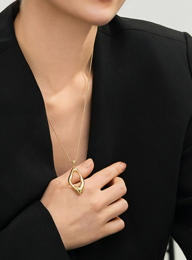 镂空水滴吊坠项链秋冬百搭毛衣链