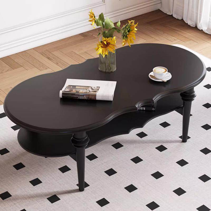 法式复古实木圆形茶几中古风电视柜茶几组合家用客厅黑色矮柜新款,淘宝优惠券,粉丝福利购,淘宝优惠卷