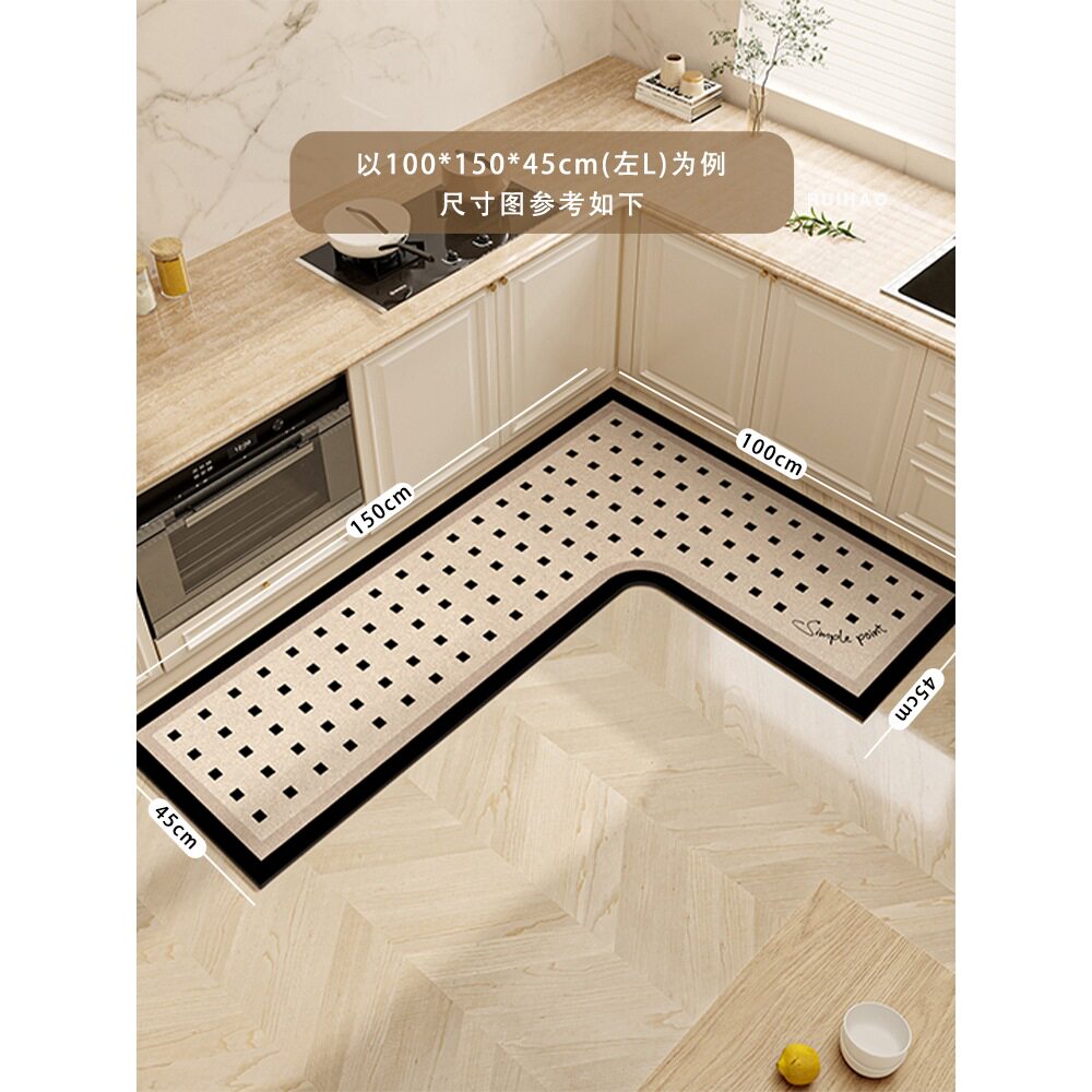 Year of the Horse kitchen floor mat L-shaped carpet waterproof, oil-proof, water-absorbent diatom mud thickened non-slip no-wash 2026
