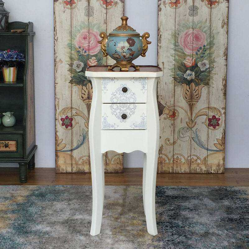 美式地中海客厅沙发角几边几电话几小床头柜子仿古彩绘家具0150,淘宝优惠券,粉丝福利购,淘宝优惠卷
