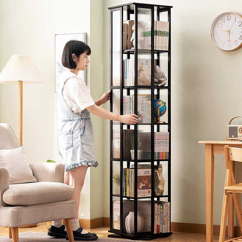 9W旋转书架360度窄书柜家用学生多层简易落地置物架儿童收纳绘本,淘宝优惠券,粉丝福利购,淘宝优惠卷