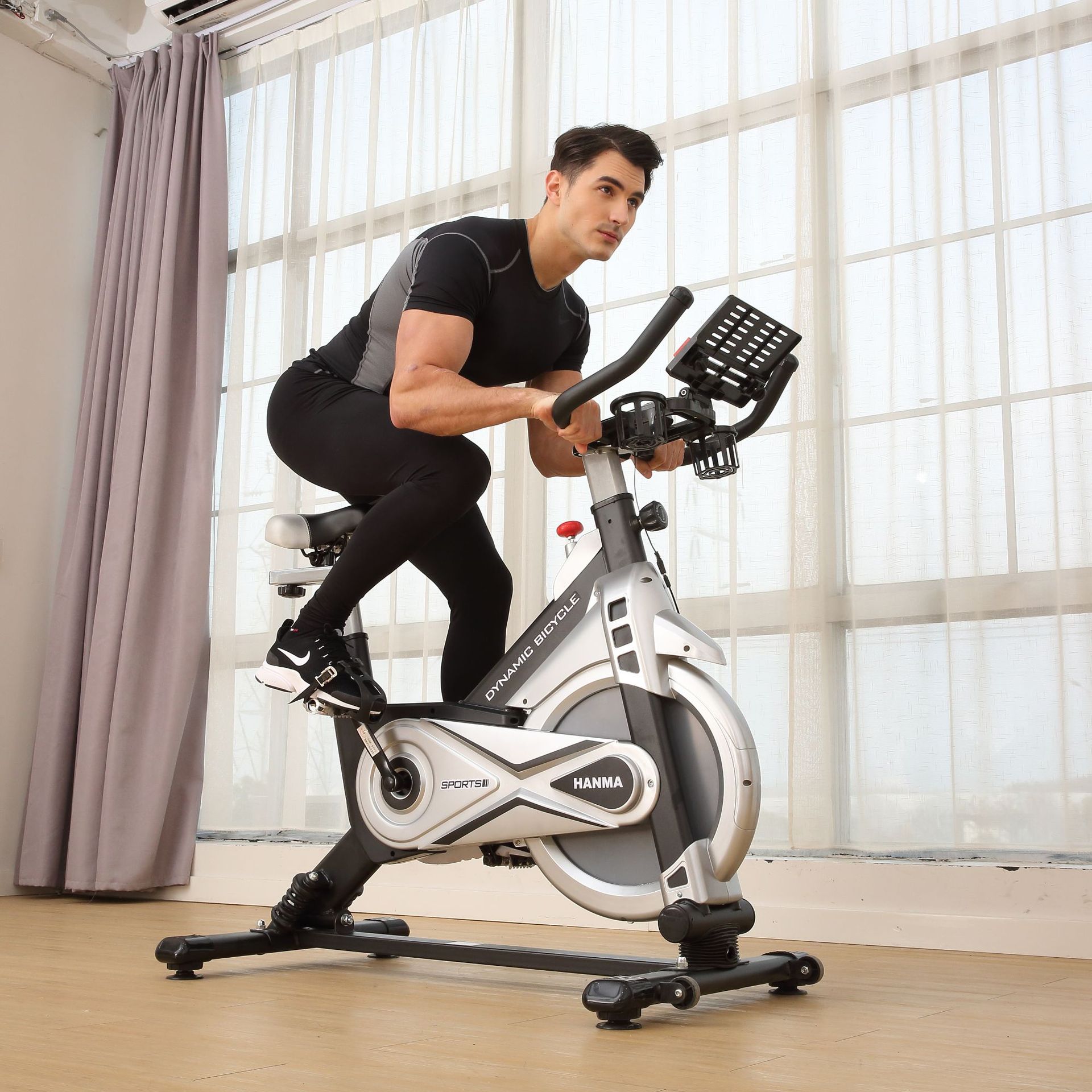 Hanma dynamic bicycle ultra-quiet home indoor magnetic control gym equipment weight loss pedal exercise bicycle