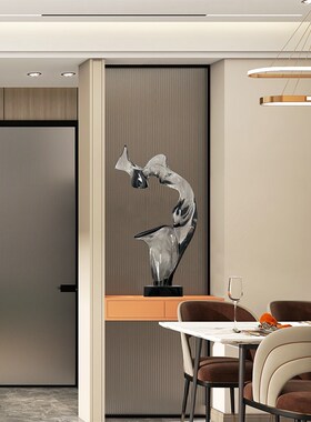 酒店大堂抽象透明树脂处件售楼雕楼梯间玄关客厅电视柜摆塑工艺品