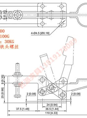 不锈钢MISUMI同款水平卧式快速夹具工装夹钳替代米思米肘夹MC01-7