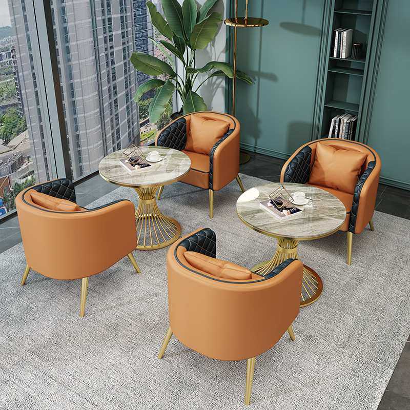 轻奢现代售楼处酒店宾馆单人沙发椅洽谈商务休闲会客沙发桌椅组合,淘宝优惠券,粉丝福利购,淘宝优惠卷