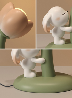 奶油风郁金香小夜灯创意摆件家居饰品玄关卧室乔迁新居儿童节礼物