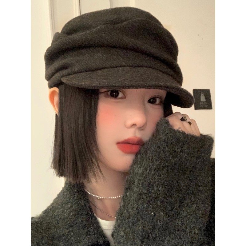 日系山本风黑色褶皱贝雷帽女秋冬显脸小报童帽大头围百搭画家帽子,淘宝优惠券,粉丝福利购,淘宝优惠卷
