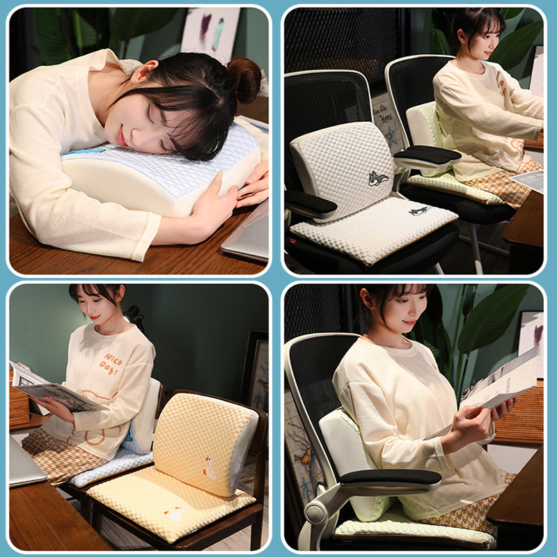 夏季凉席护腰靠垫坐垫靠背一体办公室椅子冰丝腰枕座椅靠枕靠背垫,淘宝优惠券,粉丝福利购,淘宝优惠卷