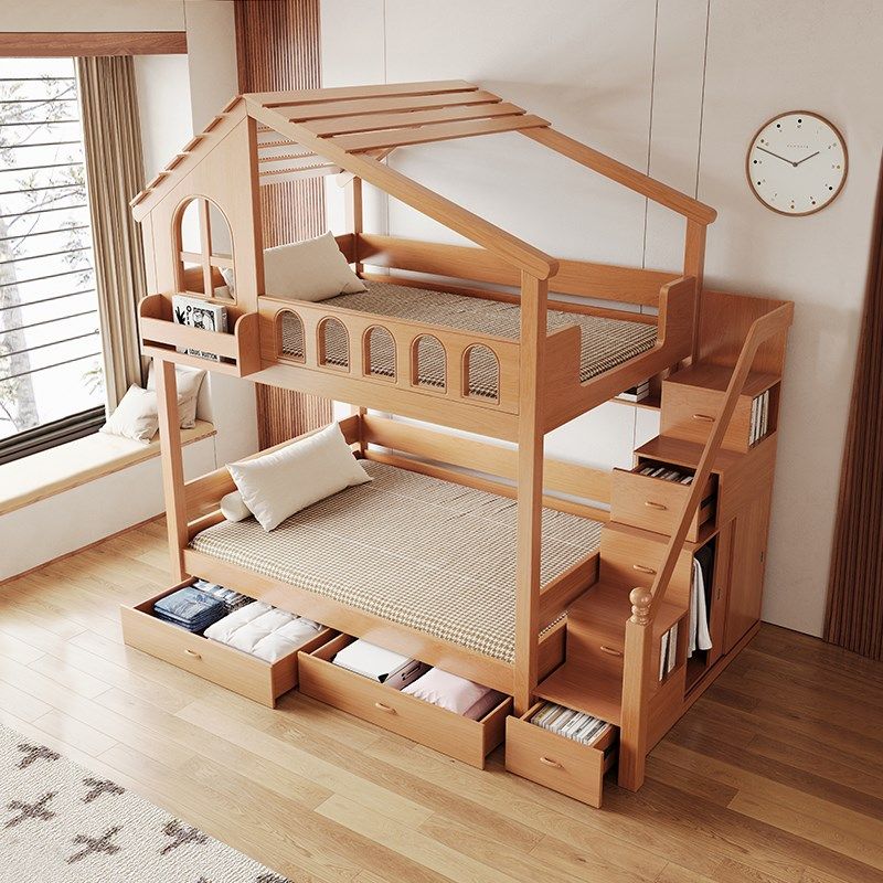 全实木儿童树屋床家用上下床双层床高低子母床上下铺小户型飞屋床,淘宝优惠券,粉丝福利购,淘宝优惠卷