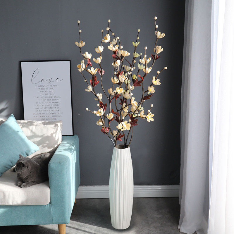 梅花仿真花客厅摆设装饰花束天然玉米皮干花室内落地大型插花摆件,淘宝优惠券,粉丝福利购,淘宝优惠卷