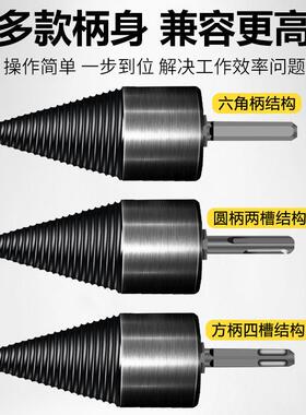 劈柴神器劈材钻头小型电锤电钻用破柴辟木头柴火工具家用劈柴钻头