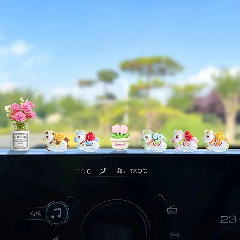 【下单立减50】萌趣可爱生肖马新年汽车摆件电动汽车内饰中控台YP,淘宝优惠券,粉丝福利购,淘宝优惠卷