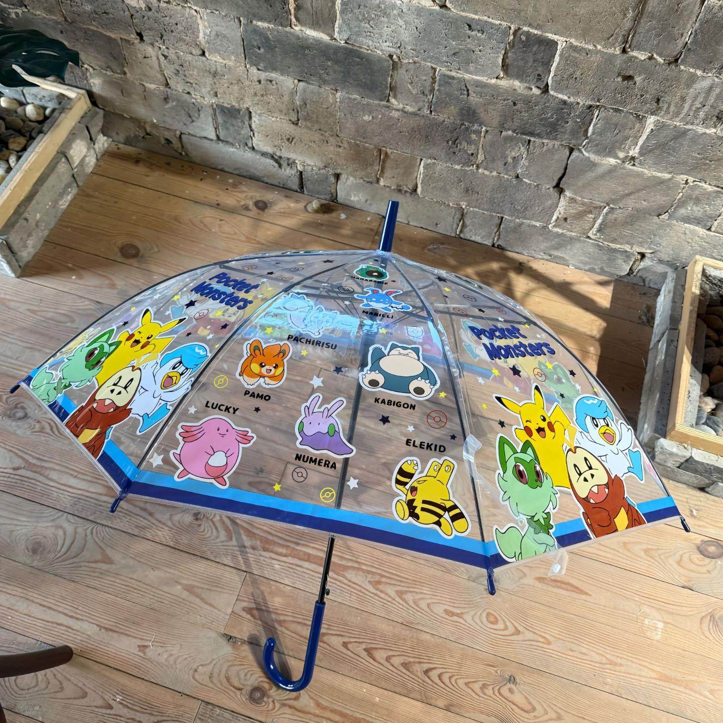 宝可梦儿童雨伞透明长柄女孩小学生全自动可爱高颜值卡通皮卡丘伞,淘宝优惠券,粉丝福利购,淘宝优惠卷