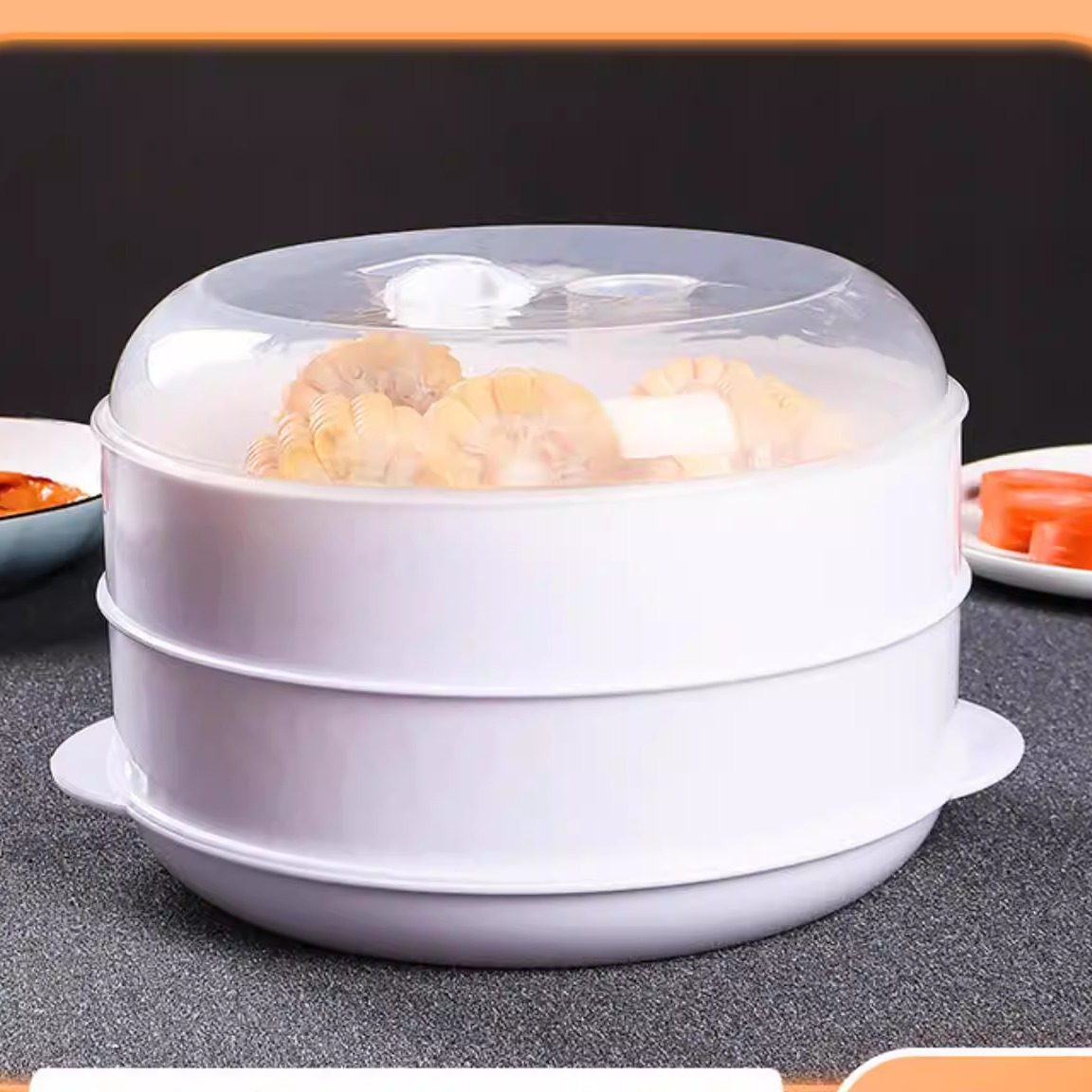 微波炉蒸笼厨房热馒头饺子加热带盖蒸屉家用多功能蒸格食品级蒸架,淘宝优惠券,粉丝福利购,淘宝优惠卷