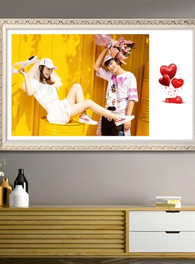 婚纱照相框挂墙放大定制36寸48加洗结婚照片打印洗印冲洗制作相片