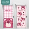 Strawberry bear cartoon whole elevator door sticker waterproof self-adhesive fireproof door sticker self-adhesive door wardrobe sticker customization