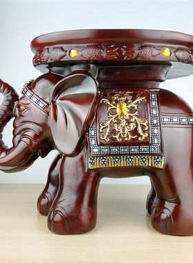 加工定制吉祥招财大象换鞋凳仿木客厅玄关门厅书房办公室摆件礼品