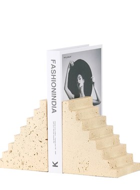 现代意式创意大理石书档摆件书房样板间售楼部桌面书靠电视柜饰品