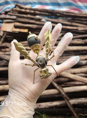 蒸汽朋克机械昆虫马蜂纯手工全金属创意工艺品摆件个性化桌面装饰