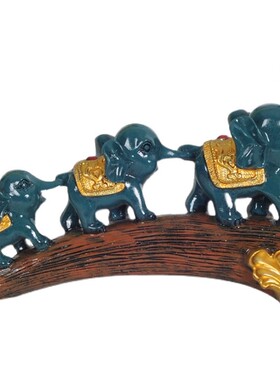 客厅玄关欧式大象摆件创意酒柜桌面装饰品三只小象家居树脂工艺品