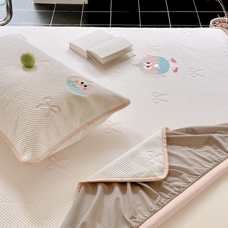 梨梦 甜甜圈 可爱冰丝凉席三件套凉感豆豆夏季席子床笠款双人床上,淘宝优惠券,粉丝福利购,淘宝优惠卷