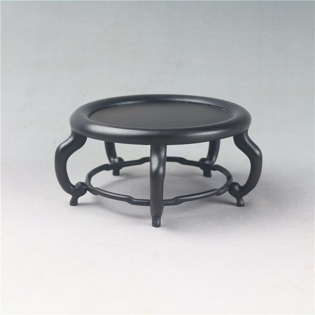 Scarlet rosewood purple sandalwood Ming style round table base vase bonsai teapot jade antique wood carving base mortise and tenon