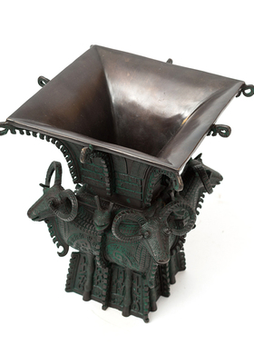 古铜官 四羊方尊摆件 仿古青铜器鼎办公桌酒柜高档礼品开业送领导