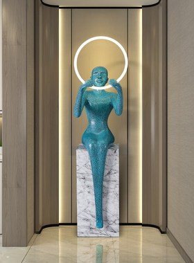 人形艺术落地灯创意新款家居客厅抽象人物售楼部摆件设计师雕塑灯